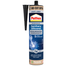 Pattex sanitetssilikone lysegrå 280 ml